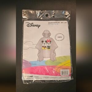 Disney Mickey Mouse Rain Poncho Hooded Water Resistant Pluto Kids Unisex